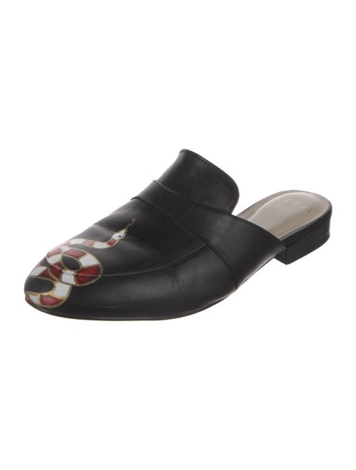 Alepel Leather Graphic Print Mules