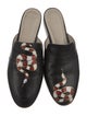Alepel Leather Graphic Print Mules