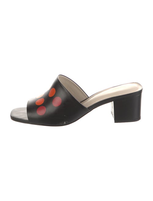 Alepel Leather Polka Dot Print Slides
