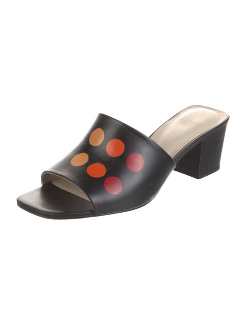 Alepel Leather Polka Dot Print Slides