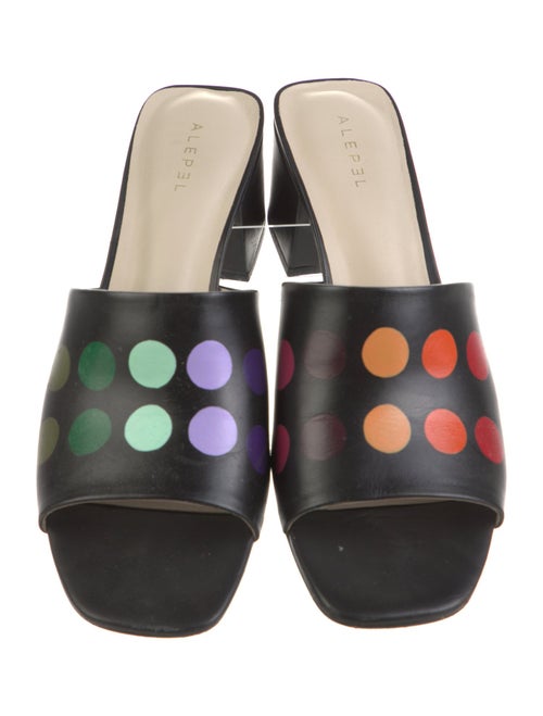 Alepel Leather Polka Dot Print Slides