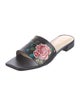 Alepel Leather Floral Print Mules