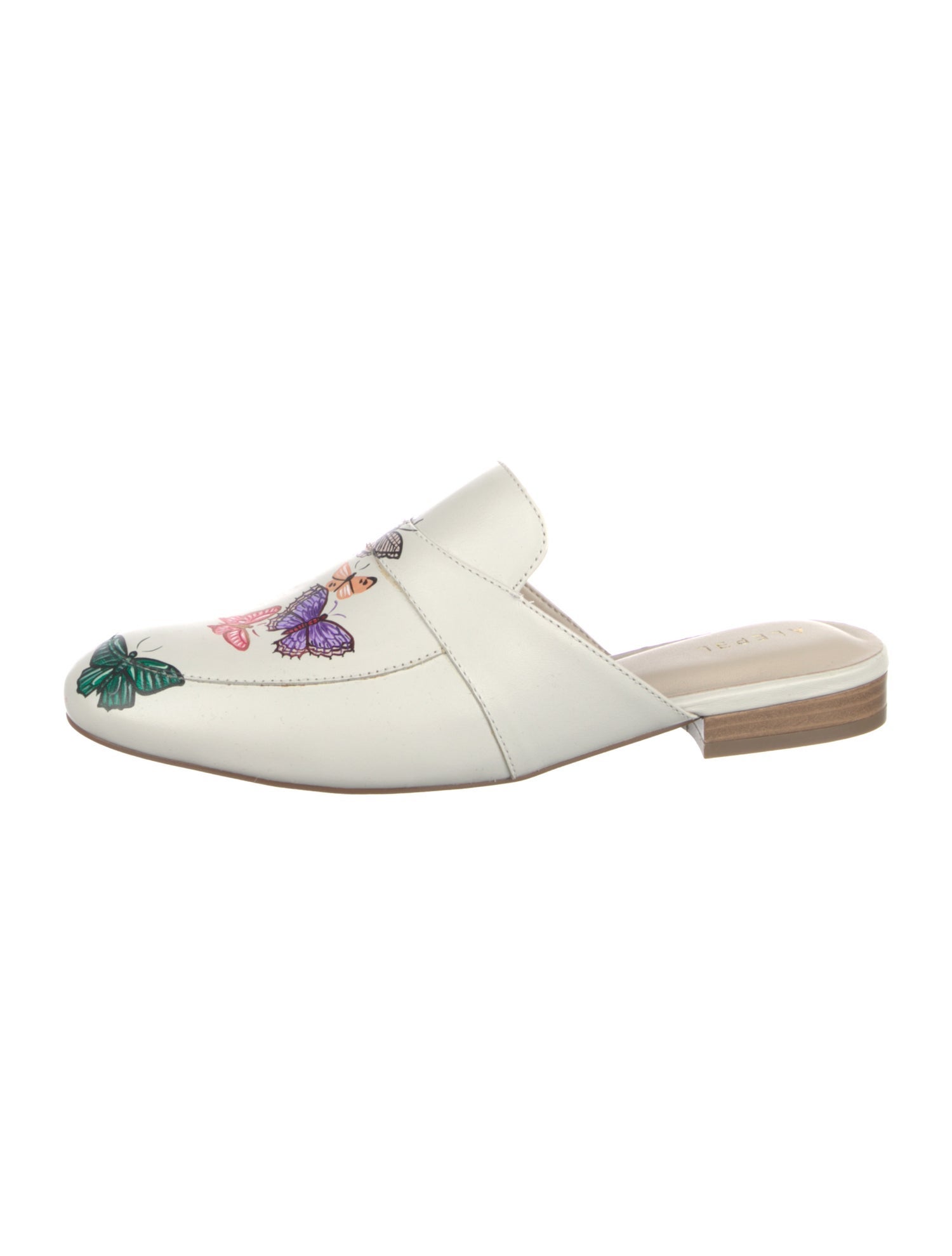 Alepel Leather Graphic Print Mules