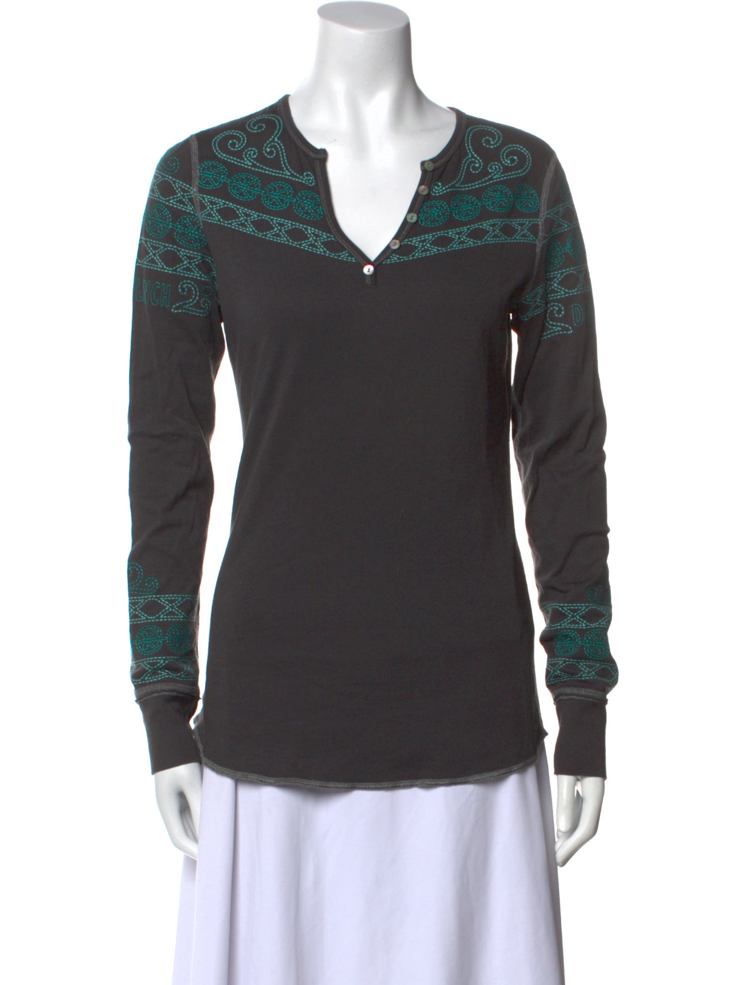 Alp N Rock Printed V-Neck Top