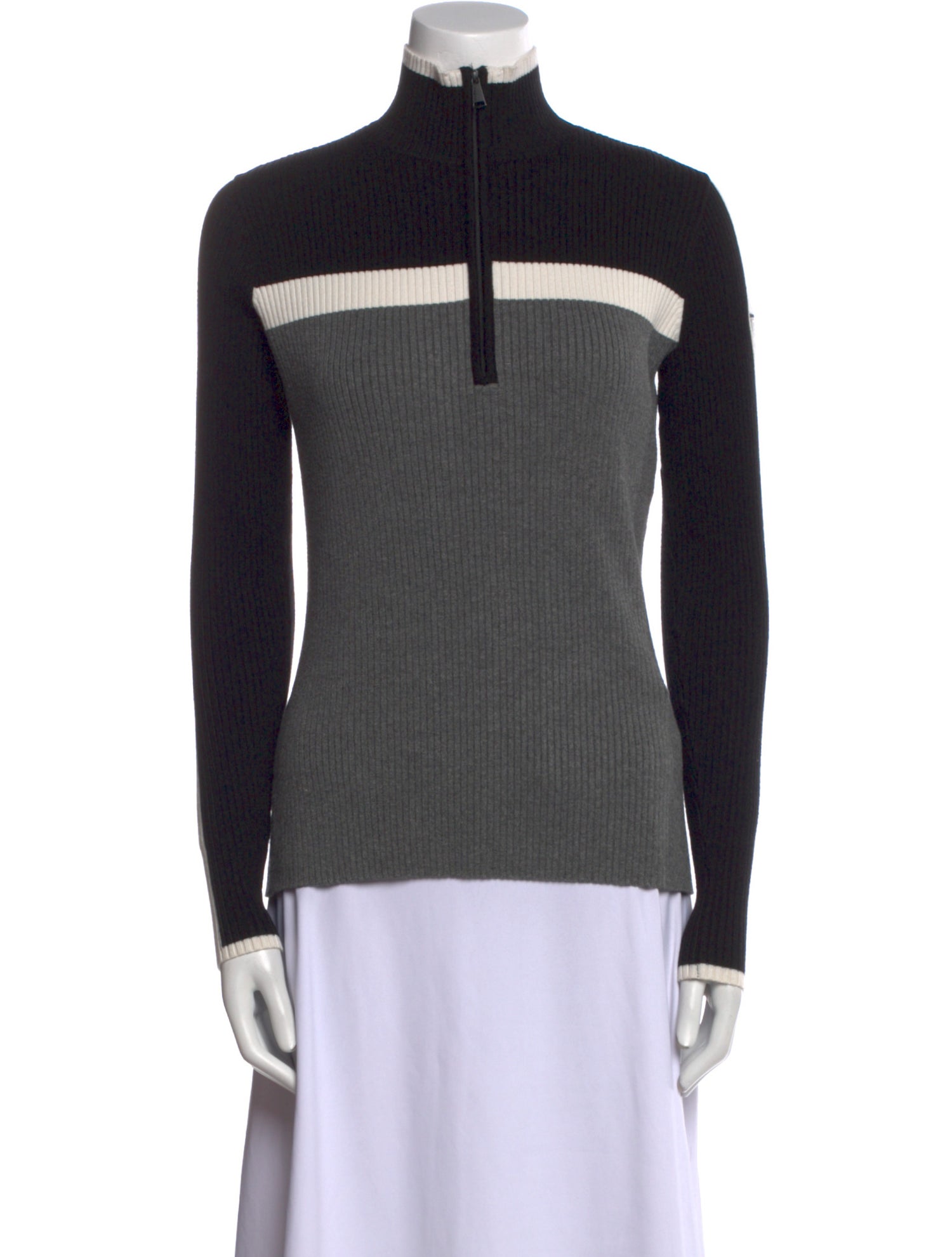 Alp N Rock Colorblock Pattern Mock Neck Sweater