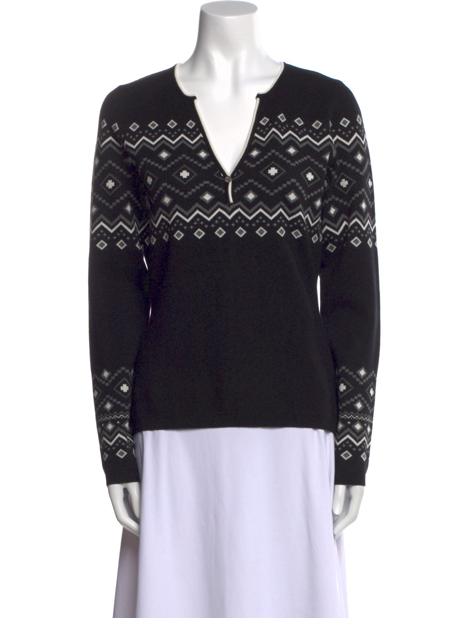 Alp N Rock Printed V-Neck Sweater