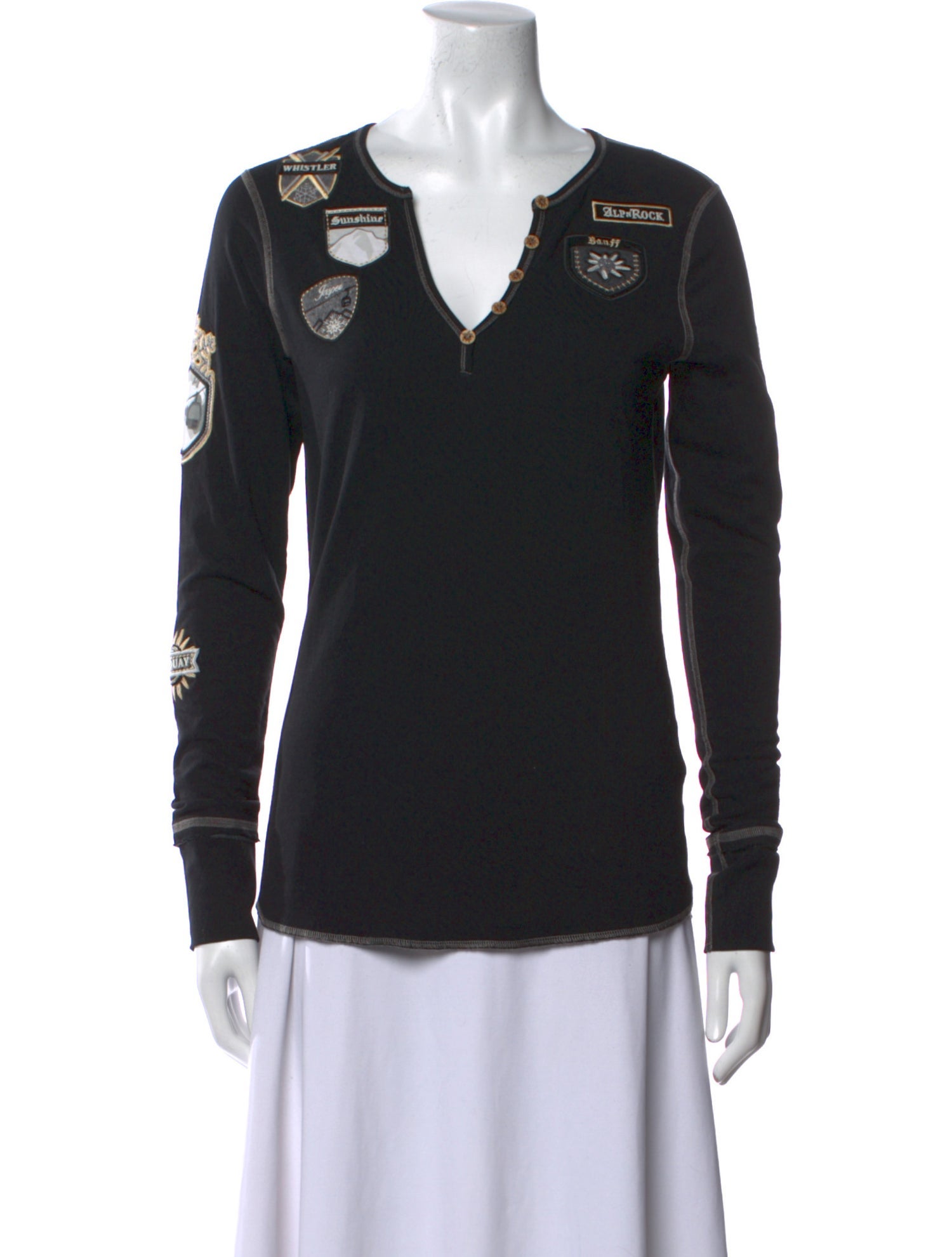 Alp N Rock Graphic Print V-Neck Top