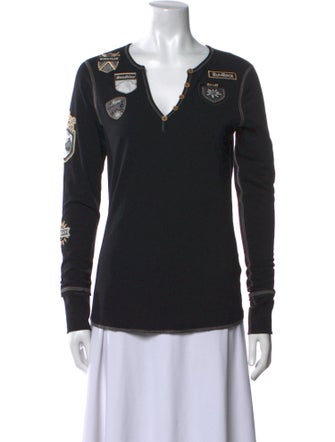 Alp N Rock Graphic Print V-Neck Top