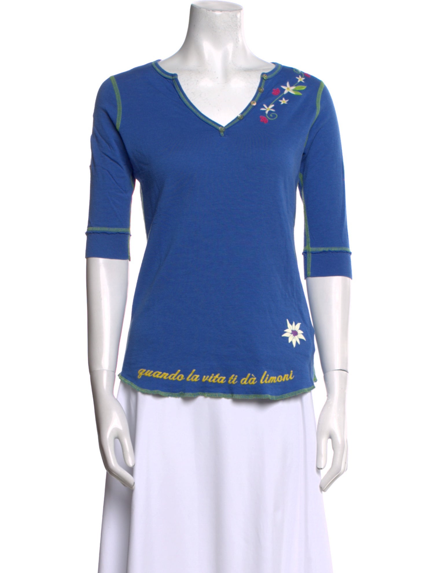 Alp N Rock V-Neck Three-Quarter Sleeve Top