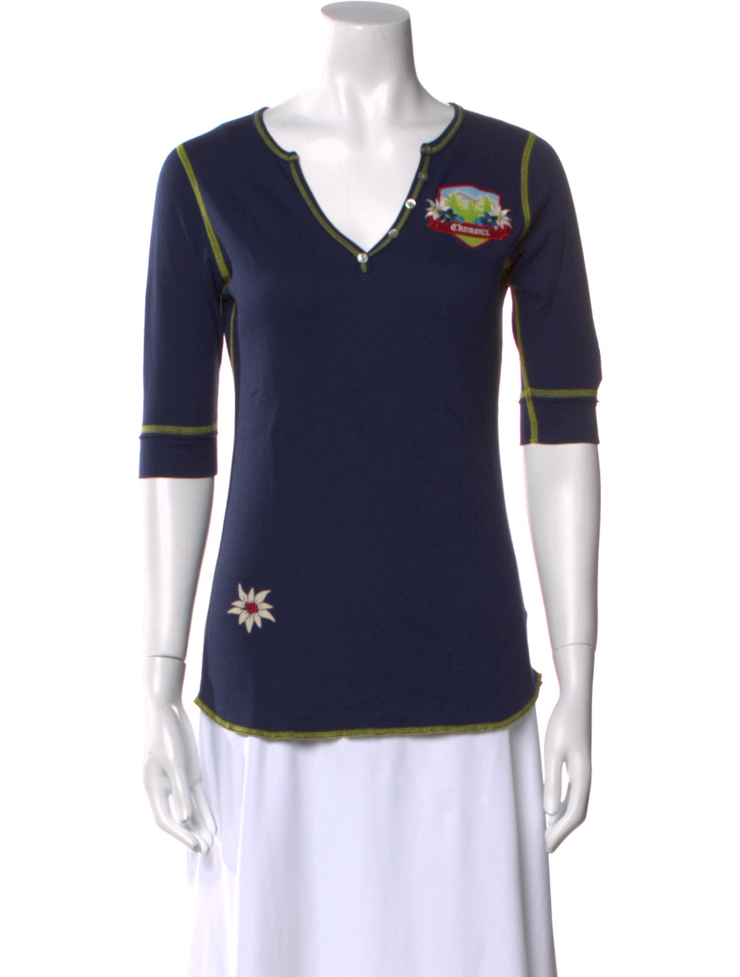 Alp N Rock Graphic Print V-Neck Top