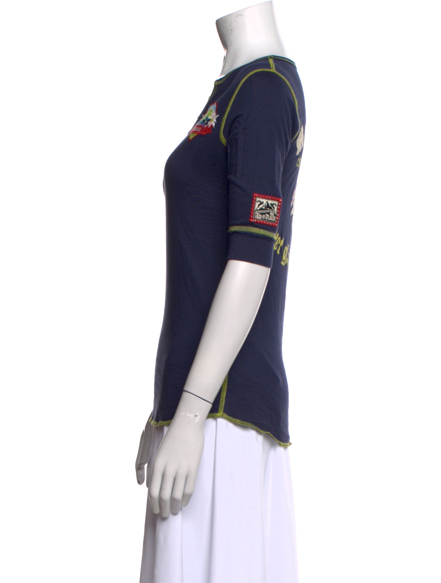 Alp N Rock V-Neck Three-Quarter Sleeve T-Shirt