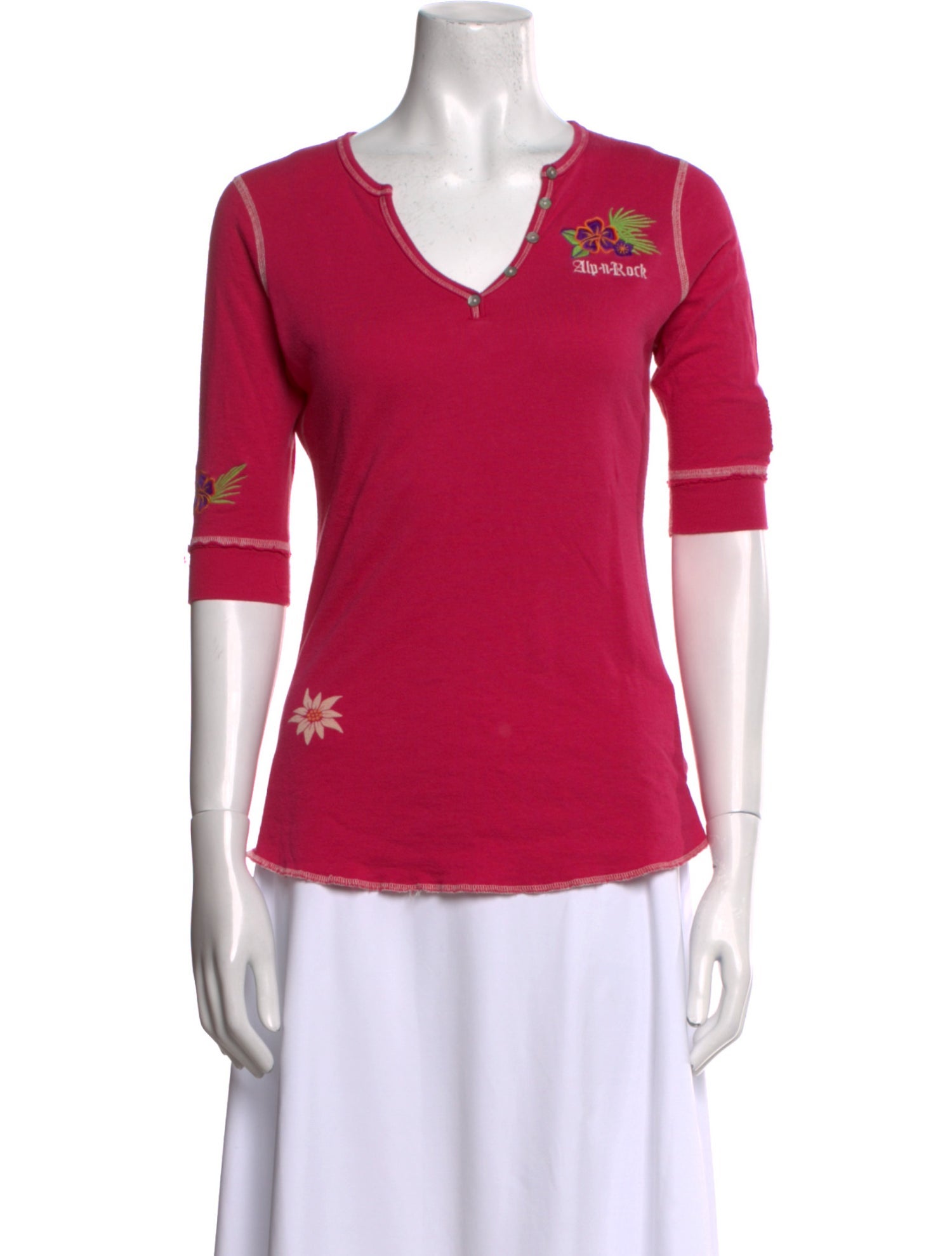 Alp N Rock V-Neck Three-Quarter Sleeve T-Shirt