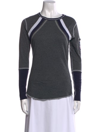 Alp N Rock Colorblock Pattern Crew Neck Top