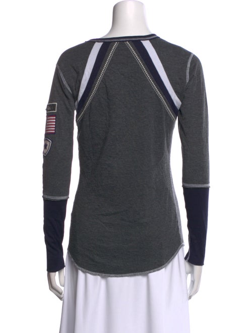 Alp N Rock Colorblock Pattern Crew Neck Top