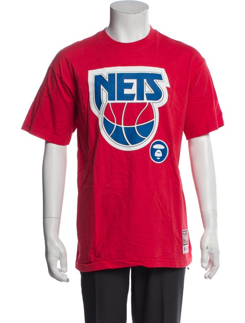A BATHING APE x Mitchell & Ness x NBA Graphic Print Crew Neck T-Shirt