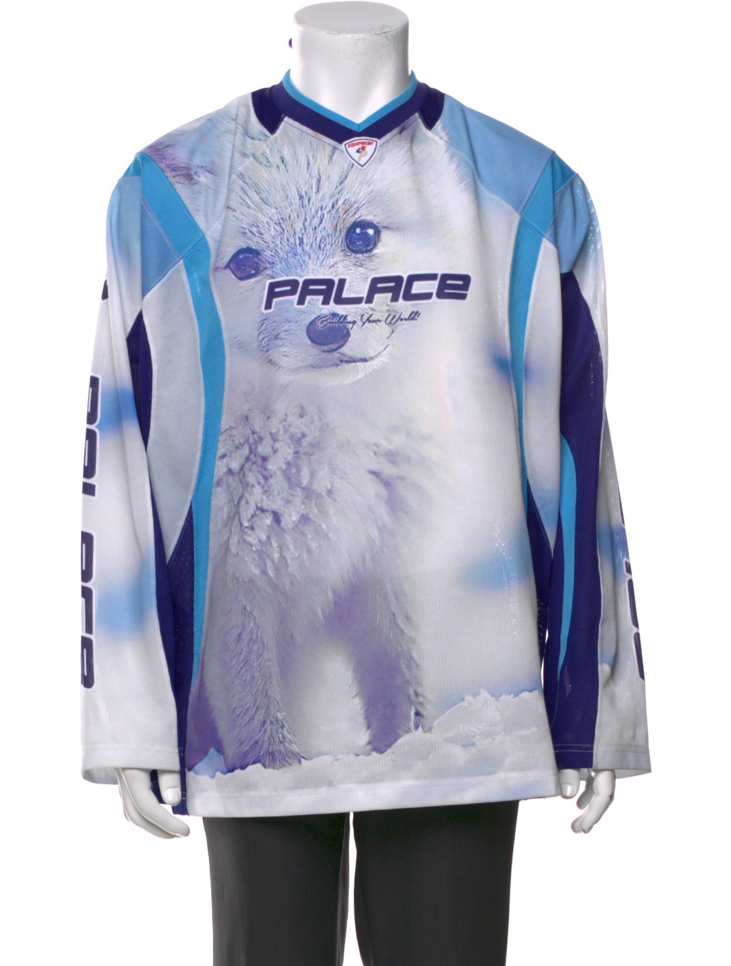 Palace Skateboards Graphic Print V-Neck Henley