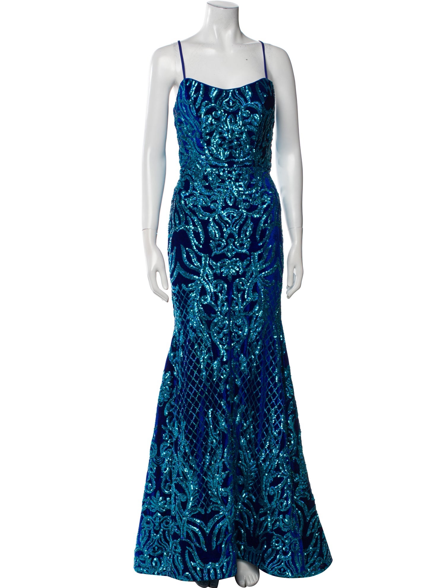 Ashley Lauren Square Neckline Long Dress