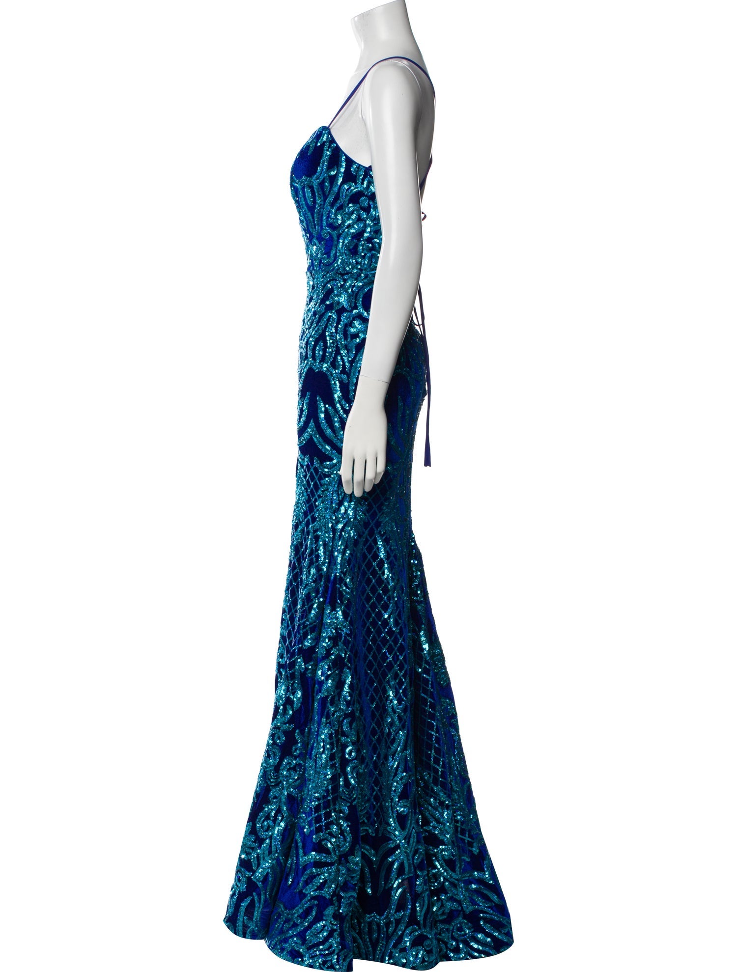 Ashley Lauren Square Neckline Long Dress