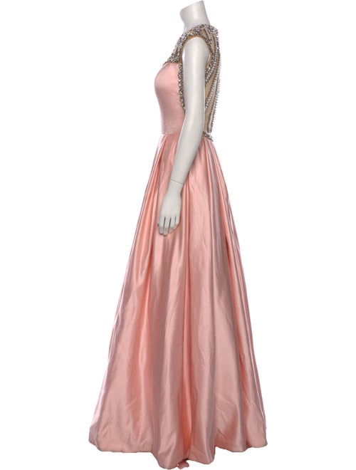 Ashley Lauren Crew Neck Long Dress