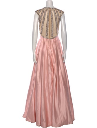 Ashley Lauren Crew Neck Long Dress