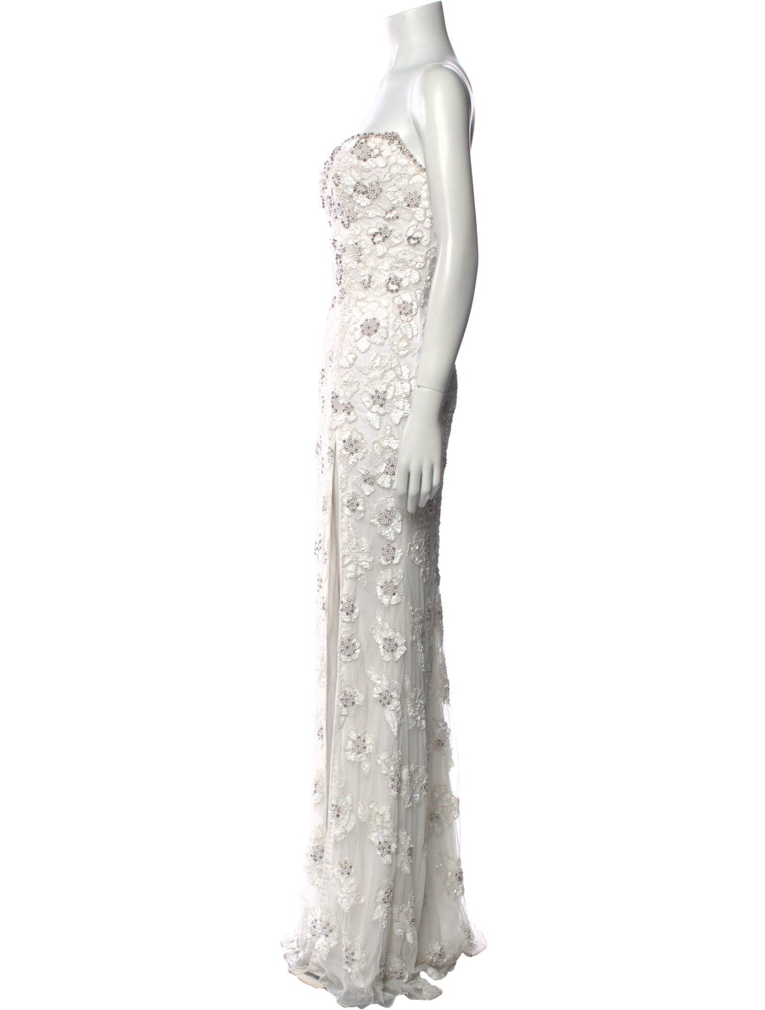 Ashley Lauren Lace Pattern Long Dress