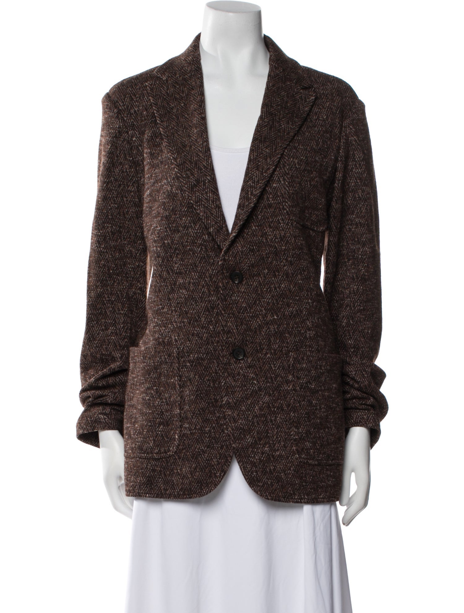 Altea Virgin Wool Tweed Pattern Blazer