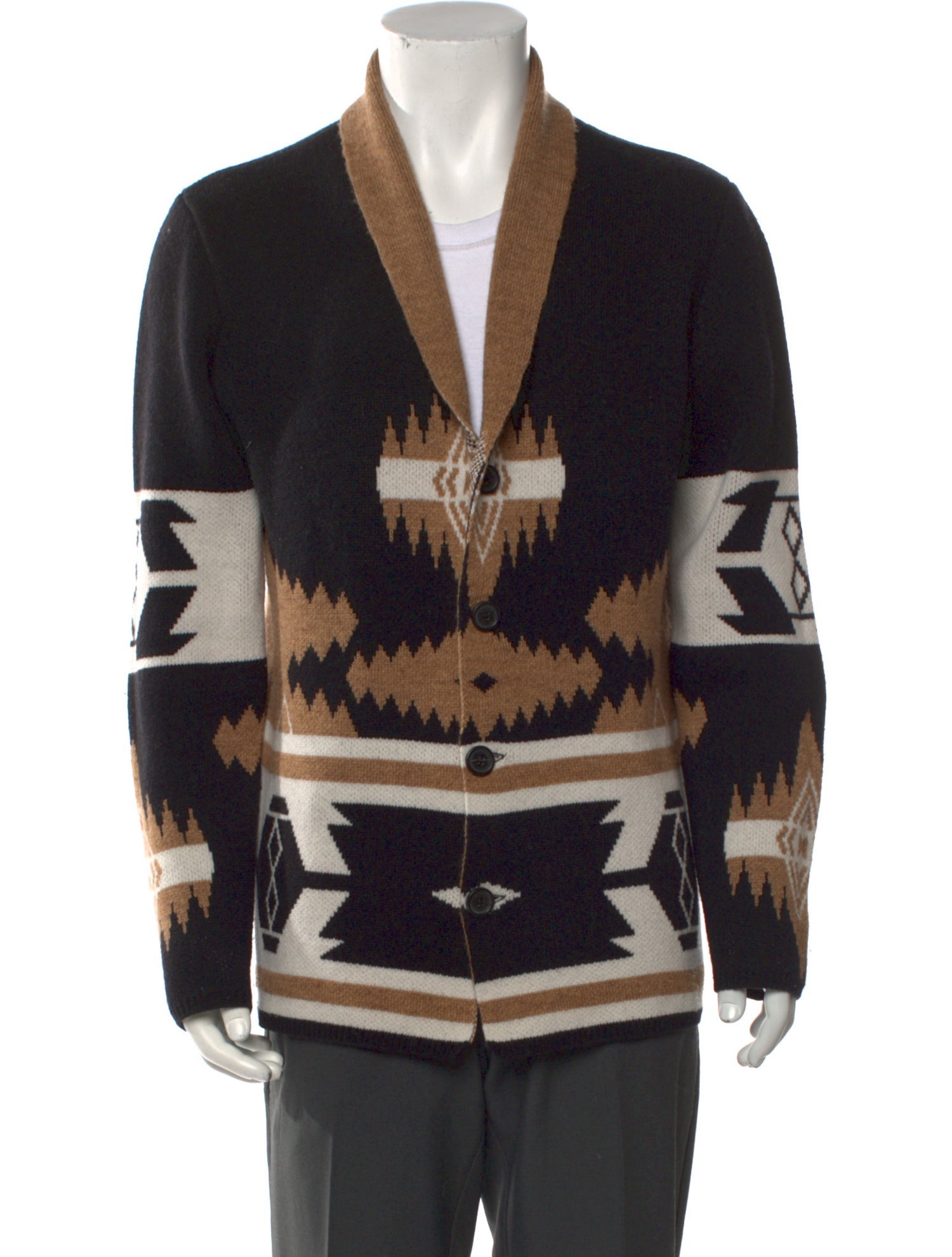 Altea Virgin Wool Printed Cardigan