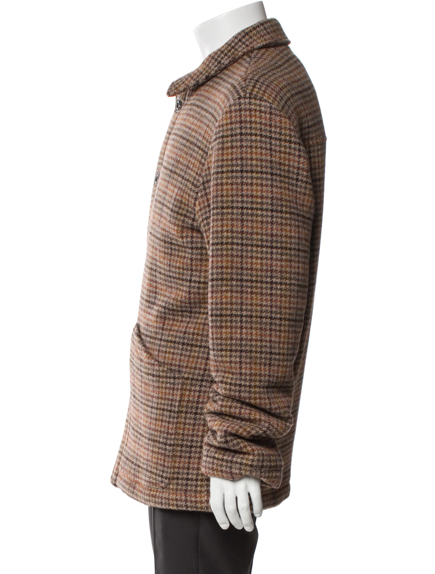 Altea Virgin Wool Houndstooth Print Peacoat