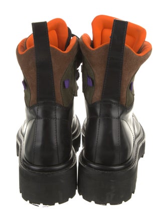 Altu Leather Colorblock Pattern Combat Boots