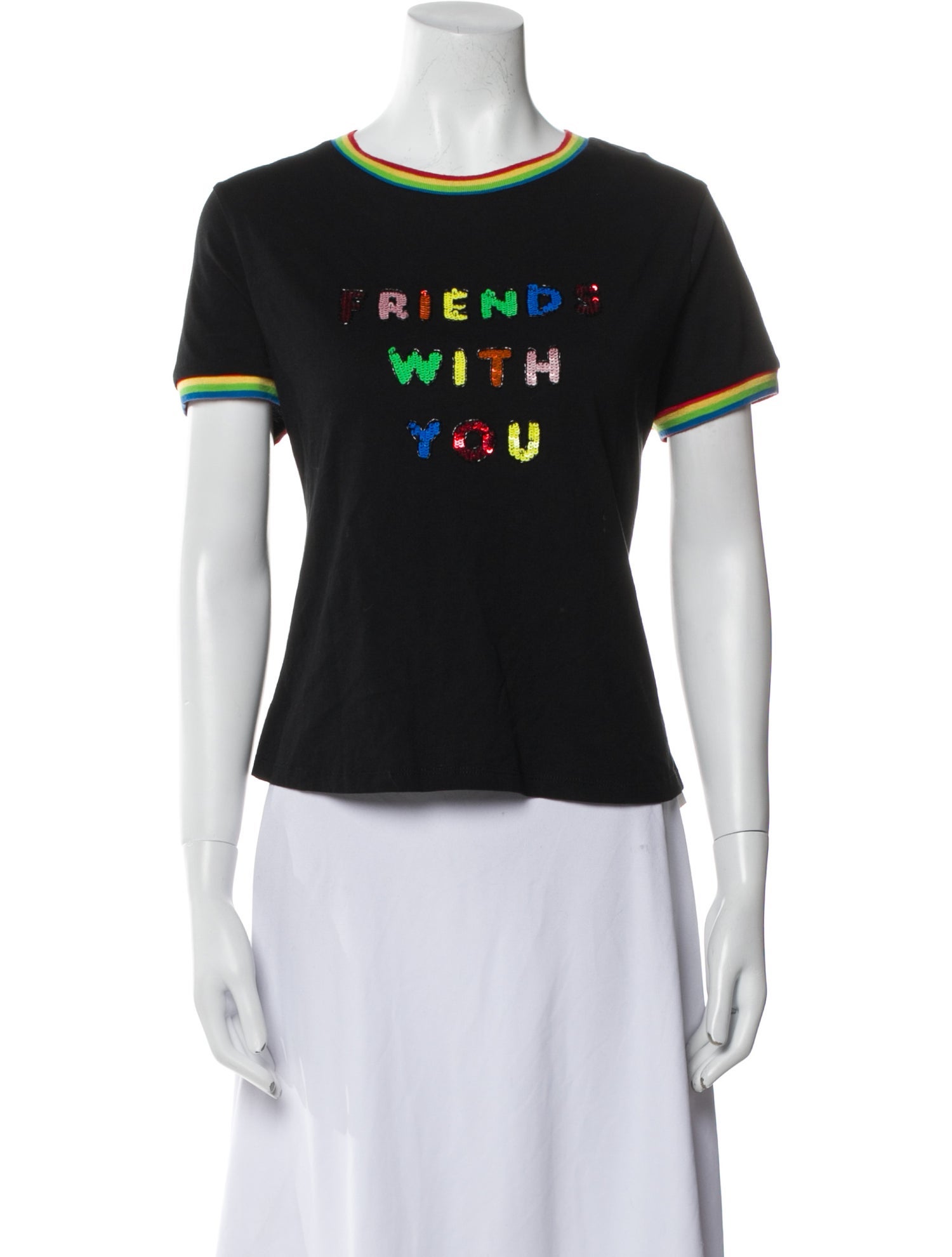 alice + olivia x FriendsWithYou Graphic Print Crew Neck T-Shirt