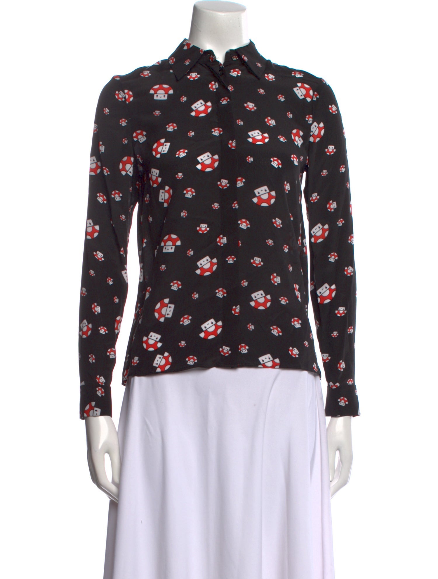 alice + olivia x FriendsWithYou Silk Floral Print Button-Up Top w/ Tags