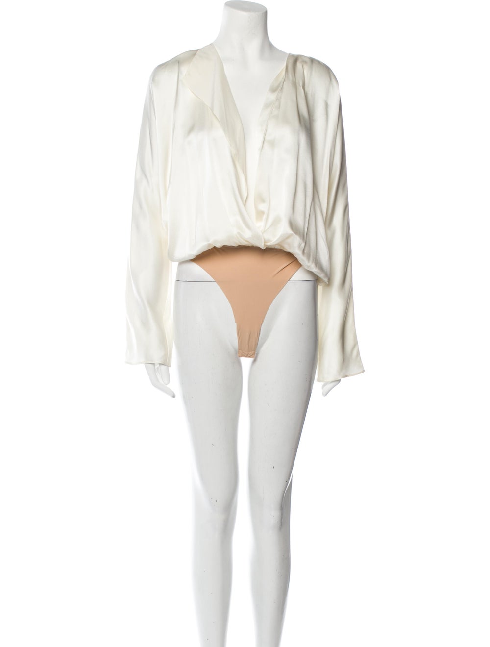 Alix NYC Silk VNeck Bodysuit Gem