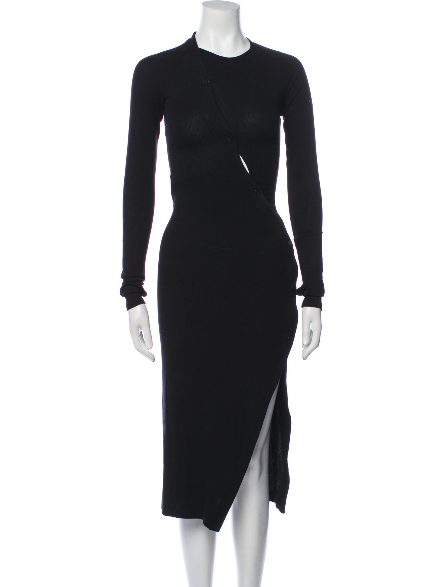 Alix NYC Crew Neck Midi Length Dress Black Dresses, Clothing