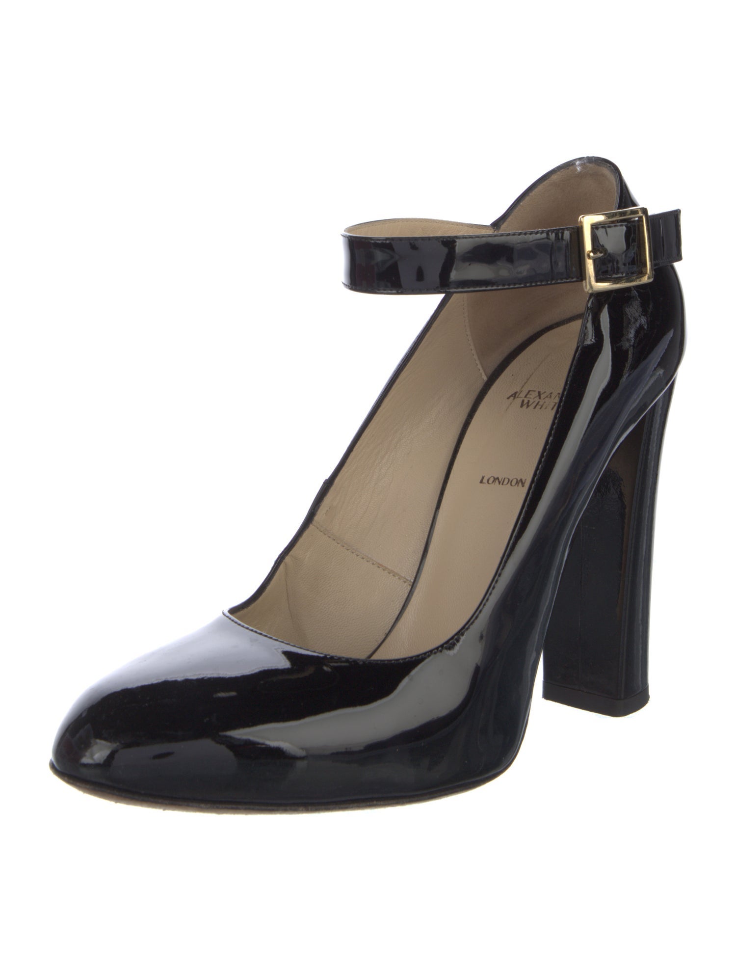 Alexander White Patent Leather Pumps