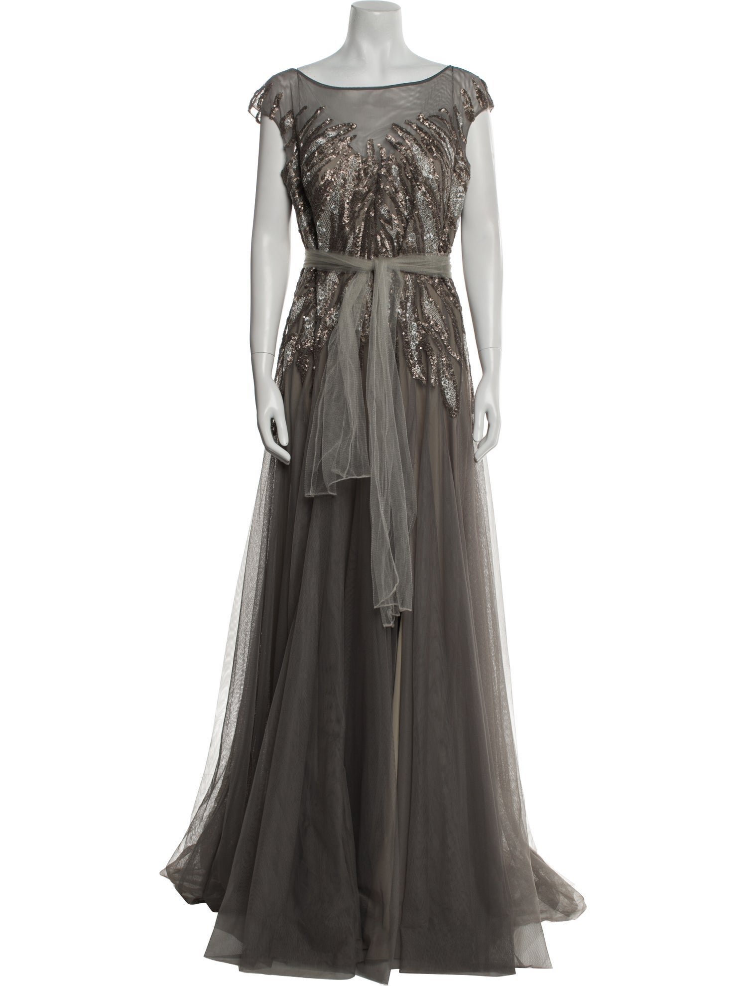 Alexander by Daymor Bateau Neckline Long Dress