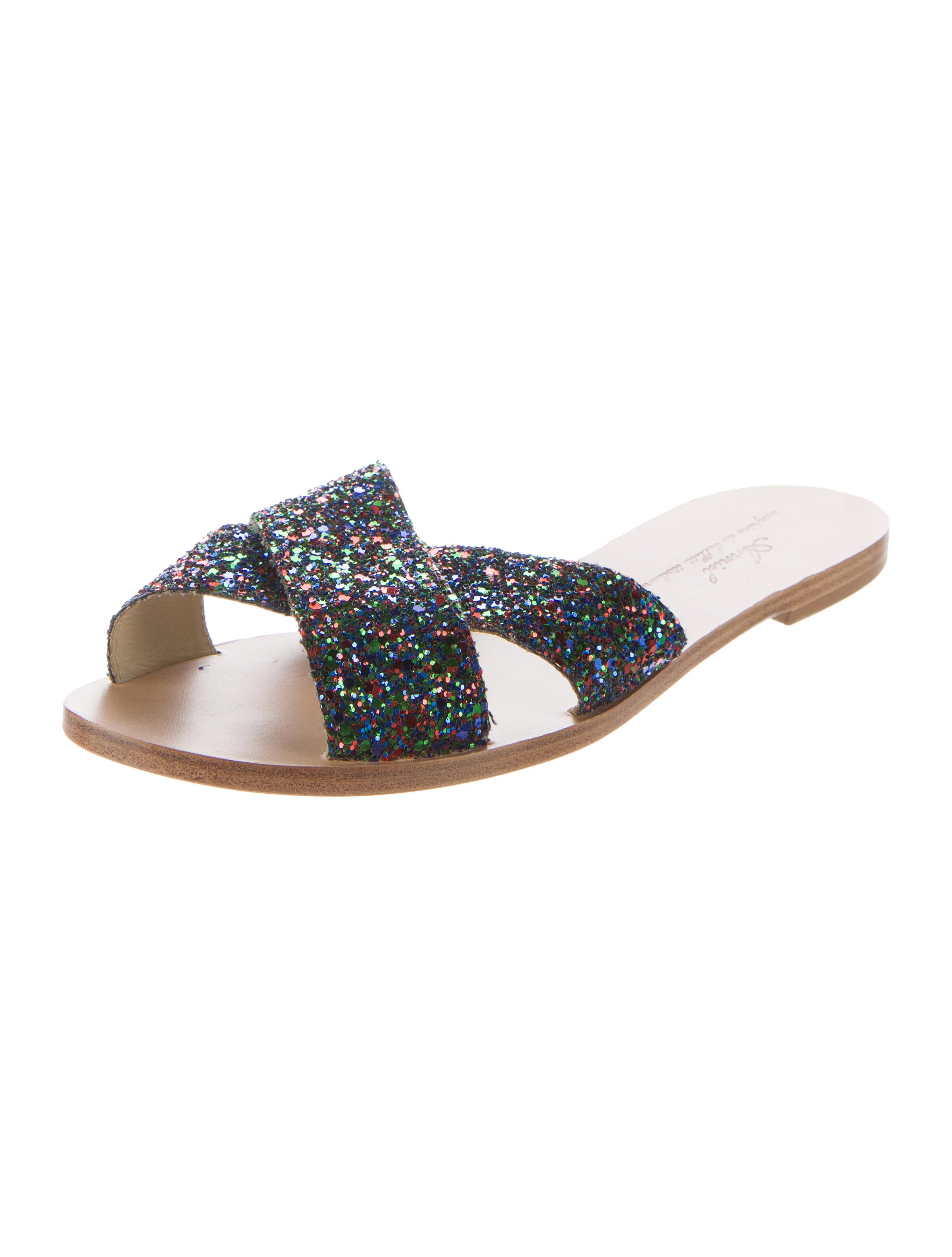 Anniel Glitter Slide Sandals Metallic Sandals, Shoes WAM20211 The