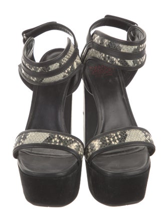 Amanda Gregory Leather Animal Print Sandals