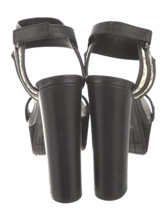 Amanda Gregory Leather Animal Print Sandals