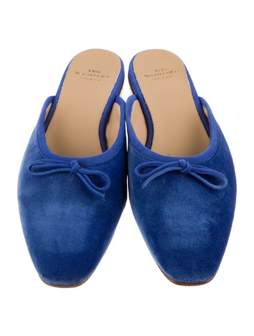 Ann Mashburn Suede Bow Accents Mules