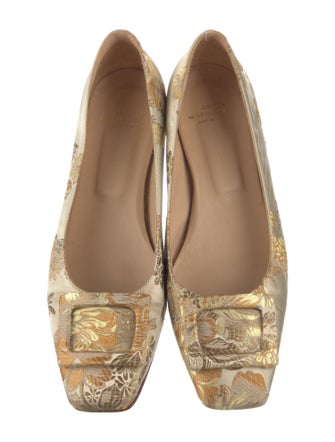 Ann Mashburn Satin Floral Print Ballet Flats