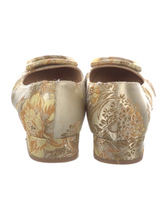 Ann Mashburn Satin Floral Print Ballet Flats