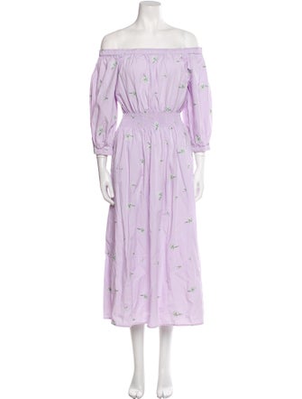 Ann Mashburn Off-The-Shoulder Midi Length Dress