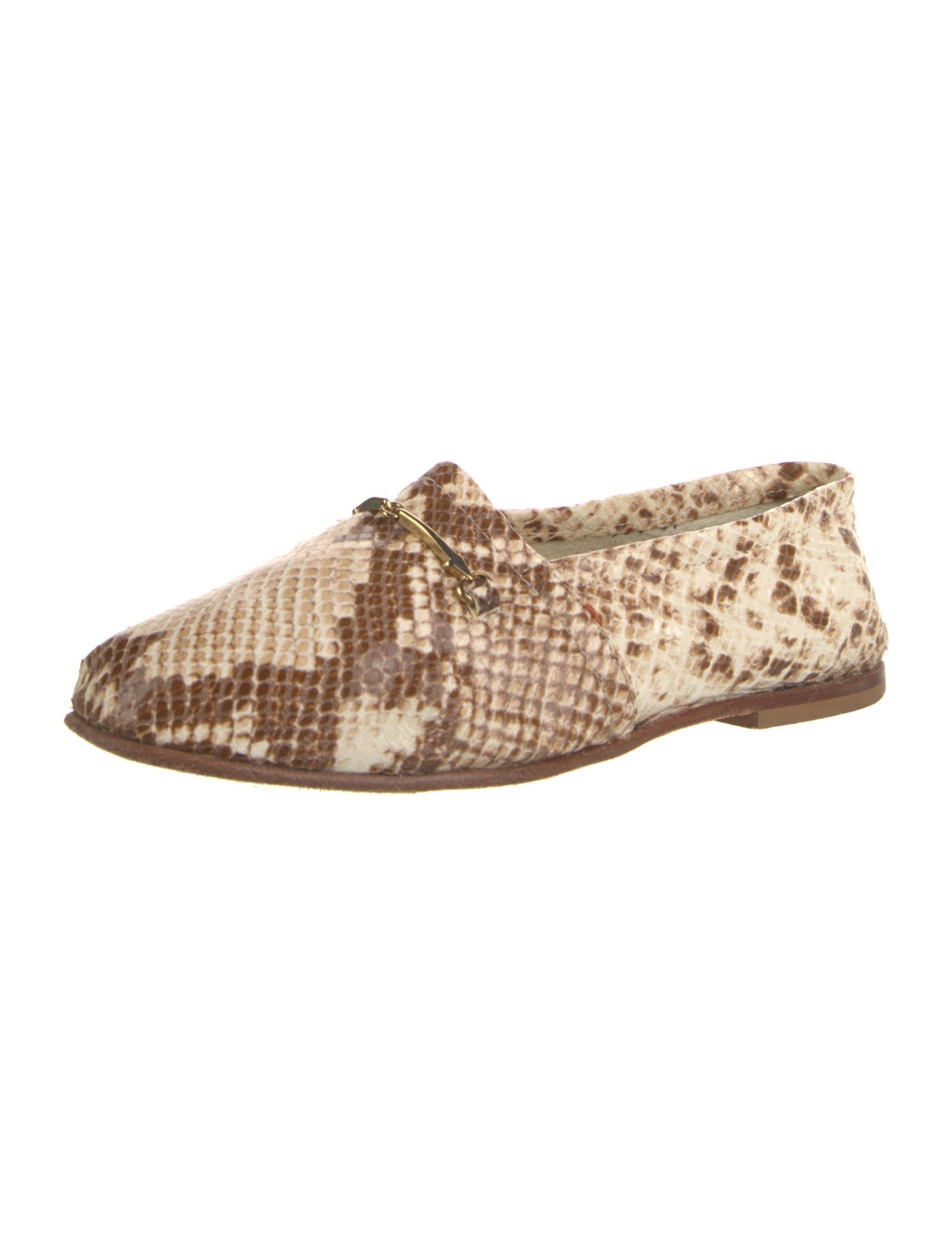 Ann Mashburn Embossed Leather Animal Print Loafers