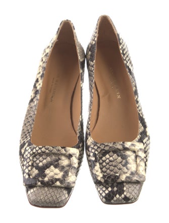 Ann Mashburn Embossed Leather Animal Print Flats