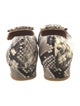 Ann Mashburn Embossed Leather Animal Print Flats