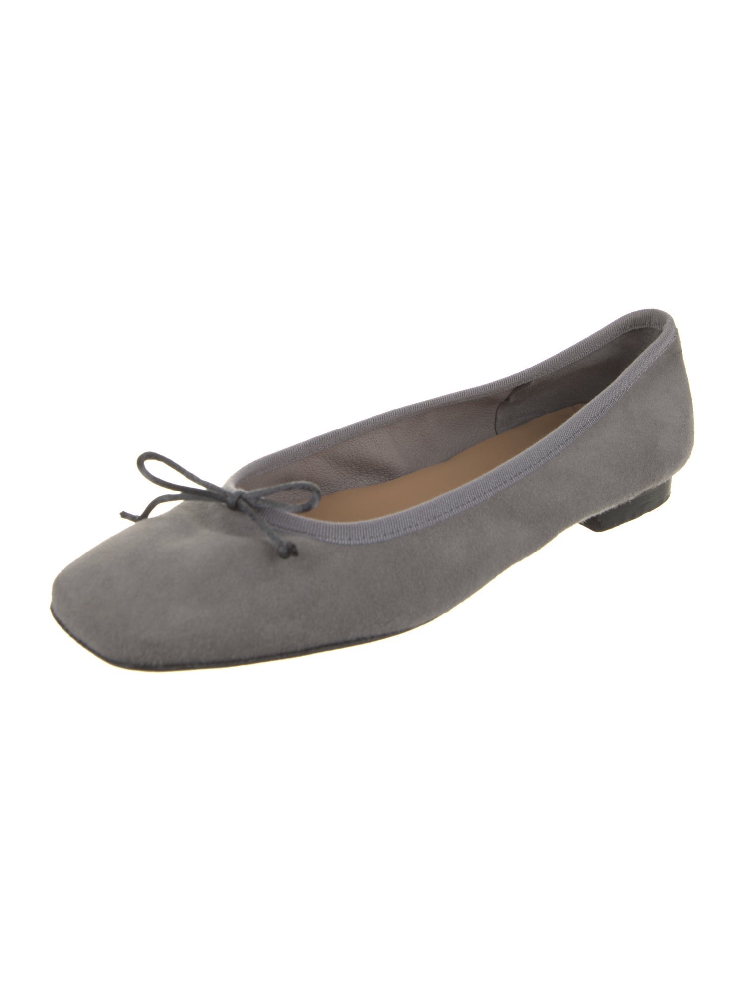 Ann Mashburn Suede Bow Accents Ballet Flats