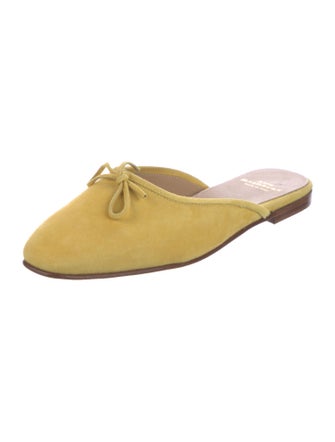 Ann Mashburn Suede Bow Accents Mules