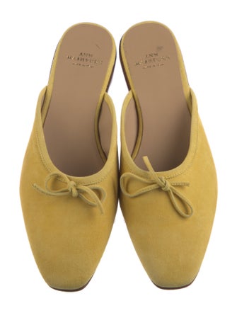 Ann Mashburn Suede Bow Accents Mules