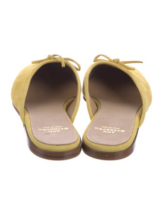 Ann Mashburn Suede Bow Accents Mules