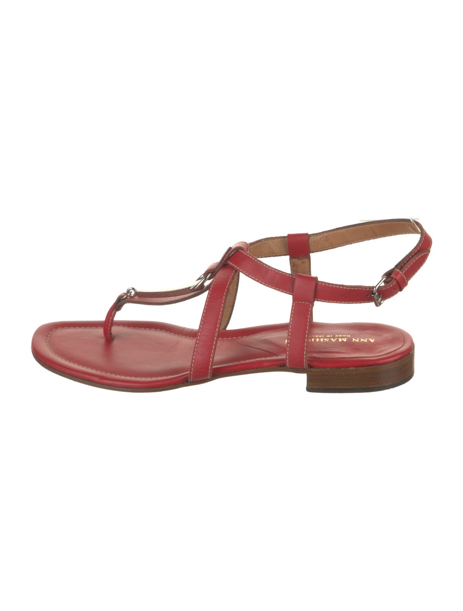 Ann Mashburn Leather T-Strap Sandals
